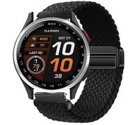 GIOPUEY Bracelet Magnétique Compatible avec Garmin Approach S44, Sangle tressée en nylon doux [unisexe] - Black