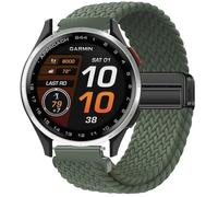 GIOPUEY Bracelet Magnétique Compatible avec Garmin Approach S44, Sangle tressée en nylon doux [unisexe] - Green