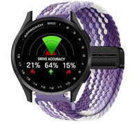 GIOPUEY Bracelet Magnétique Compatible avec Garmin Approach S50, Sangle tressée en nylon doux [unisexe] - Purple/White