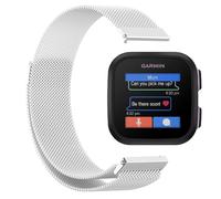 GIOPUEY Bracelet Magnétique Compatible avec Garmin Bounce, Bracelet en acier inoxydable tressé [magnétique] - Silver
