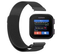 GIOPUEY Bracelet Magnétique Compatible avec Garmin Bounce, Bracelet en acier inoxydable tressé [magnétique] - black