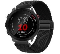 GIOPUEY Bracelet Magnétique Compatible avec Garmin Forerunner 158, Sangle tressée en nylon doux [unisexe] - Black