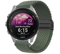 GIOPUEY Bracelet Magnétique Compatible avec Garmin Forerunner 255S, Sangle tressée en nylon doux [unisexe] - Green