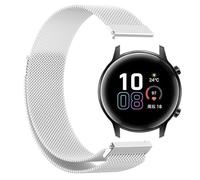 GIOPUEY Bracelet Magnétique Compatible avec Honor MagicWatch 2 42mm, Bracelet en acier inoxydable tressé [magnétique] - Silver