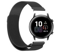 GIOPUEY Bracelet Magnétique Compatible avec Honor MagicWatch 2 42mm, Bracelet en acier inoxydable tressé [magnétique] - black