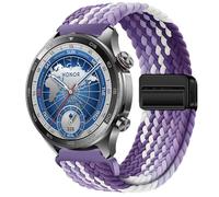 GIOPUEY Bracelet Magnétique Compatible avec HONOR Watch 5 Pro, Sangle tressée en nylon doux [unisexe] - Purple/White