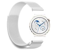 GIOPUEY Bracelet Magnétique Compatible avec Huawei Watch GT 3 Pro 43mm, Bracelet en acier inoxydable tressé [magnétique] - Silver