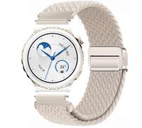 GIOPUEY Bracelet Magnétique Compatible avec Huawei Watch GT 3 Pro 43mm, Sangle tressée en nylon doux [unisexe] - Beige