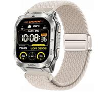 GIOPUEY Bracelet Magnétique Compatible avec KOSPET Tank M4C, Sangle tressée en Nylon Doux [Unisexe] - Beige