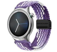 GIOPUEY Bracelet Magnétique Compatible avec Motorola Moto Watch 2026, Sangle tressée en nylon doux [unisexe] - Purple/White