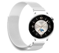 GIOPUEY Bracelet Magnétique Compatible avec Oppo Watch X2 Mini, Bracelet en acier inoxydable tressé [magnétique] - Silver