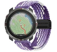 GIOPUEY Bracelet Magnétique Compatible avec Polar Grit X2, Sangle tressée en nylon doux [unisexe] - Purple/White