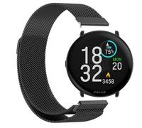 GIOPUEY Bracelet Magnétique Compatible avec Polar Ignite 3, Bracelet en acier inoxydable tressé [magnétique] - black