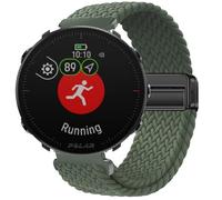 GIOPUEY Bracelet Magnétique Compatible avec Polar Vantage M2, Sangle tressée en Nylon Doux [Unisexe] - Green
