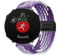 GIOPUEY Bracelet Magnétique Compatible avec Polar Vantage M2, Sangle tressée en Nylon Doux [Unisexe] - Purple/White