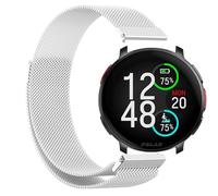 GIOPUEY Bracelet Magnétique Compatible avec Polar Vantage V3, Bracelet en acier inoxydable tressé [magnétique] - Silver