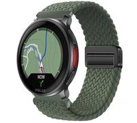 GIOPUEY Bracelet Magnétique Compatible avec Polar Vantage V3, Sangle tressée en Nylon Doux [Unisexe] - Green