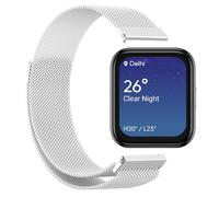 GIOPUEY Bracelet Magnétique Compatible avec Realme Watch 2, Bracelet en acier inoxydable tressé [magnétique] - Silver