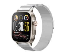GIOPUEY Bracelet Magnétique Compatible avec Realme Watch 5, Bracelet en Acier Inoxydable tressé [magnétique] - Silver