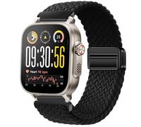 GIOPUEY Bracelet Magnétique Compatible avec Realme Watch 5, Sangle tressée en Nylon Doux [Unisexe] - Black