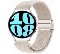 GIOPUEY Bracelet Magnétique Compatible avec Samsung Watch 5 40mm, Sangle tressée en nylon doux [unisexe] - Beige