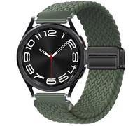 GIOPUEY Bracelet Magnétique Compatible avec Samsung Watch 6 Classic 43mm, Sangle tressée en nylon doux [unisexe] - Green