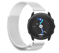 GIOPUEY Bracelet Magnétique Compatible avec SUUNTO 5 Peak, Bracelet en acier inoxydable tressé [magnétique] - Silver