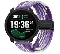 GIOPUEY Bracelet Magnétique Compatible avec Suunto Race 2, Sangle tressée en Nylon Doux [Unisexe] - Purple/White
