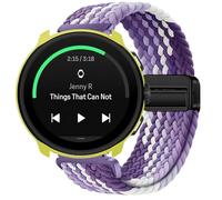 GIOPUEY Bracelet Magnétique Compatible avec Suunto Run, Sangle tressée en nylon doux [unisexe] - Purple/White
