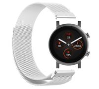 GIOPUEY Bracelet Magnétique Compatible avec Ticwatch E3, Bracelet en acier inoxydable tressé [magnétique] - Silver