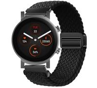 GIOPUEY Bracelet Magnétique Compatible avec Ticwatch E3, Sangle tressée en nylon doux [unisexe] - Black