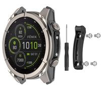 GIOPUEY Cache de Protection des Capteurs en Métal Compatible avec Garmin Fenix 8/Fenix 8Pro 51mm/Tactix 8/Quatix8 51mm - Black