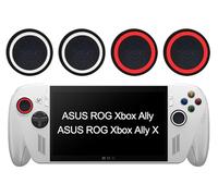 GIOPUEY Capuchon Joystick Compatible avec ASUS ROG Xbox Ally/Ally X 2025, 4 Pièces Silicone Joystick Thumb Stick Grips Cap Coque étui de Protection，Souple Antidérapant - Red+White