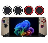 GIOPUEY Capuchon Joystick Compatible avec MSI Claw 8 AI+/MSI Claw, 4 Pièces Silicone Joystick Thumb Stick Grips Cap Coque étui de Protection,Souple Antidérapant - Red+Black