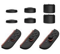 GIOPUEY Capuchon Joystick Compatible avec Nintendo Switch 2 Joy-Con, 6 Pièces Silicone Joystick Thumb Stick Grips Cap Coque étui de Protection,Souple Antidérapant - Black