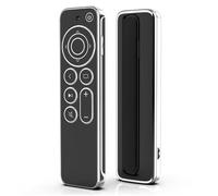 GIOPUEY Clear Étuis Compatible avec Apple TV 4K/HD Siri Remote 2021/2022，Coque TPU, Case CoverPoids léger, Antichoc, Portable - Black