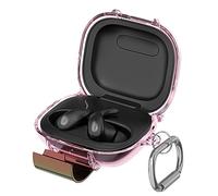 GIOPUEY Clear Étuis Compatible avec Beats Powerbeats Fit，Coque TPU, Case CoverPoids léger, Antichoc, Portable - Transparent Pink