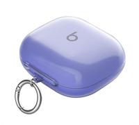 GIOPUEY Clear Étuis Compatible avec Beats Powerbeats Pro 2，Coque TPU, Case CoverPoids léger, Antichoc, Portable - Transparent Purple