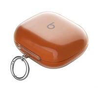 GIOPUEY Clear Étuis Compatible avec Beats Powerbeats Pro 2,Coque TPU, Case CoverPoids léger, Antichoc, Portable - Transparent Orange