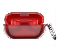 GIOPUEY Clear Étuis Compatible avec Beats Solo Buds,Coque TPU, Case CoverPoids léger, Antichoc, Portable - Transparent Red