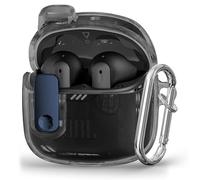 GIOPUEY Clear Étuis Compatible avec JBL Tune Flex，Coque TPU, Case CoverPoids léger, Antichoc, Portable - Transparent Black