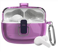 GIOPUEY Clear Étuis Compatible avec JBL Wave Beam/Wave Beam 2，Coque TPU, Case CoverPoids léger, Antichoc, Portable - Transparent Purple
