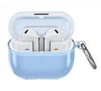 GIOPUEY Clear Étuis Compatible avec Samsung Galaxy Buds 3/3 Pro,Coque TPU, Case CoverPoids léger, Antichoc, Portable - Transparent Blue