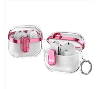 GIOPUEY Clear Étuis Compatible avec Samsung Galaxy Buds 3/3 Pro，Coque TPU, Case CoverPoids léger, Antichoc, Portable - Transparent Pink