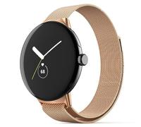 GIOPUEY Compatible avec Google Pixel Watch 3 41mm - Bracelet en Acier Inoxydable Tressé [Magnétique] - Rose Gold