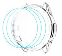 GIOPUEY Coque + 3 Souple Protection Écran Compatible avec Garmin Forerunner 965, Soft TPU, Shock Resistant - Transparent