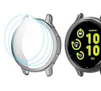 GIOPUEY Coque + 3 Souple Protection Écran Compatible avec Garmin Vivoactive 5, Soft TPU, Shock Resistant - Black