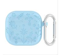 GIOPUEY Coque Compatible avec AirPods 4 2024, Mignon Drôle Dessin Animé TPU Silicone Protection étui avec Crochet Porte-clés Housse Case pour Garçon Fille Homme Femme - Blue