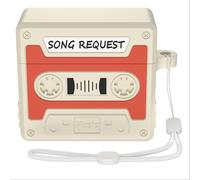 GIOPUEY Coque Compatible avec Airpods 4 2024, Mignon Drôle Dessin Animé TPU Silicone Protection étui avec Crochet Porte-clés Housse Case pour Garçon Fille Homme Femme - Beige