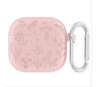 GIOPUEY Coque Compatible avec AirPods 4 2024, Mignon Drôle Dessin Animé TPU Silicone Protection étui avec Crochet Porte-clés Housse Case pour Garçon Fille Homme Femme - Pink